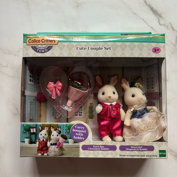 Calico Critters Town Cute Couple Set With Town Boy And Girl
